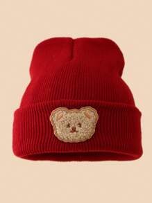 1pc Kids Bear Design Knitted Beanie Hat, Warm Winter Head Cap For Boys & Girls - Multicolor - View 22
