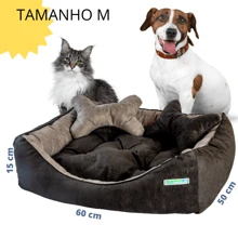 KARPPOVET Luxury Suede Dog Bed In Black And Gray, With Two Exclusive Cushions - màu đen - Xem 7