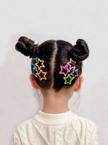20pcs/30pcs Cute Pentagram Hair Clips For Girls, Princess Side Bangs Clips, BB Hair Accessories For Performance, Party And Daily Use (OPP Bag Package)
