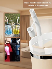 1 pieza/3 piezas Tapas de extensión de pajita de silicona para tumblers de 30 y 40 onzas, tapas superiores de pajita de silicona de 10 mm, cubiertas de pajita reutilizables, tapas antipolvo para pajitas, tapas simples para la punta de la pajita, accesorios para tazas