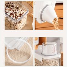1 件带密封盖的透明 PET 储物罐，用于谷物和杂物、厨房储物和整理、收纳盒、收纳盒、装饰品、装饰品