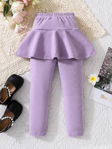 Gonnellina con pantaloncino interno imbottita termicamente per ragazza, adatta per l'autunno/inverno