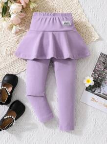 Gonnellina con pantaloncino interno imbottita termicamente per ragazza, adatta per l'autunno/inverno