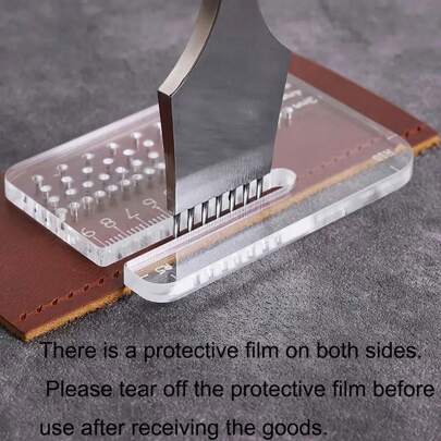 1 Stück Dickeres Multifunktionales Acryl-schneide- Und Schlitzwerkzeug Mit Runder Eckschablone Und Klarem Blick, Lederverarbeitung Locher Und Messwerkzeug