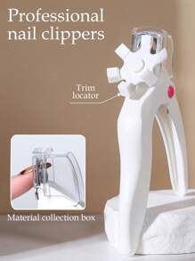 1pc White Professional One-Side Nail Clippers With Nail Positioning Nail Care Tool, Acrylic Rotary Nail Cutter For Nail Salon And Home Use,Nail Supplies,Nail Tools,Nail Art Tools,Back To School,Nails,Nail Tools For Press On Nails,Manicure Pedicure Tools