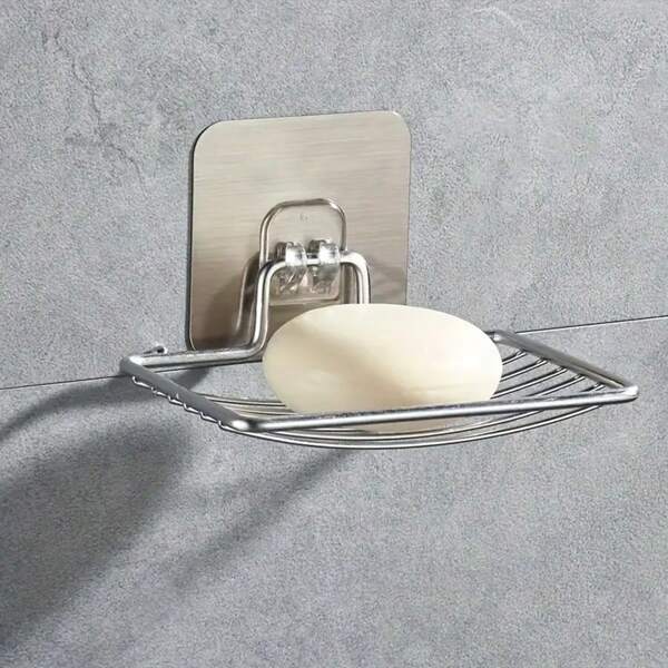 1pc Premium Soap Dish Holder - Suction Cup Wall Mounted, No-Drill, Drainage Design, Bathroom Soap Shelf With Easy Installation Father's Day, Mother's Day, Christmas, Thanksgiving, Halloween, Valentine's Day Gifts Home Bathroom Decor