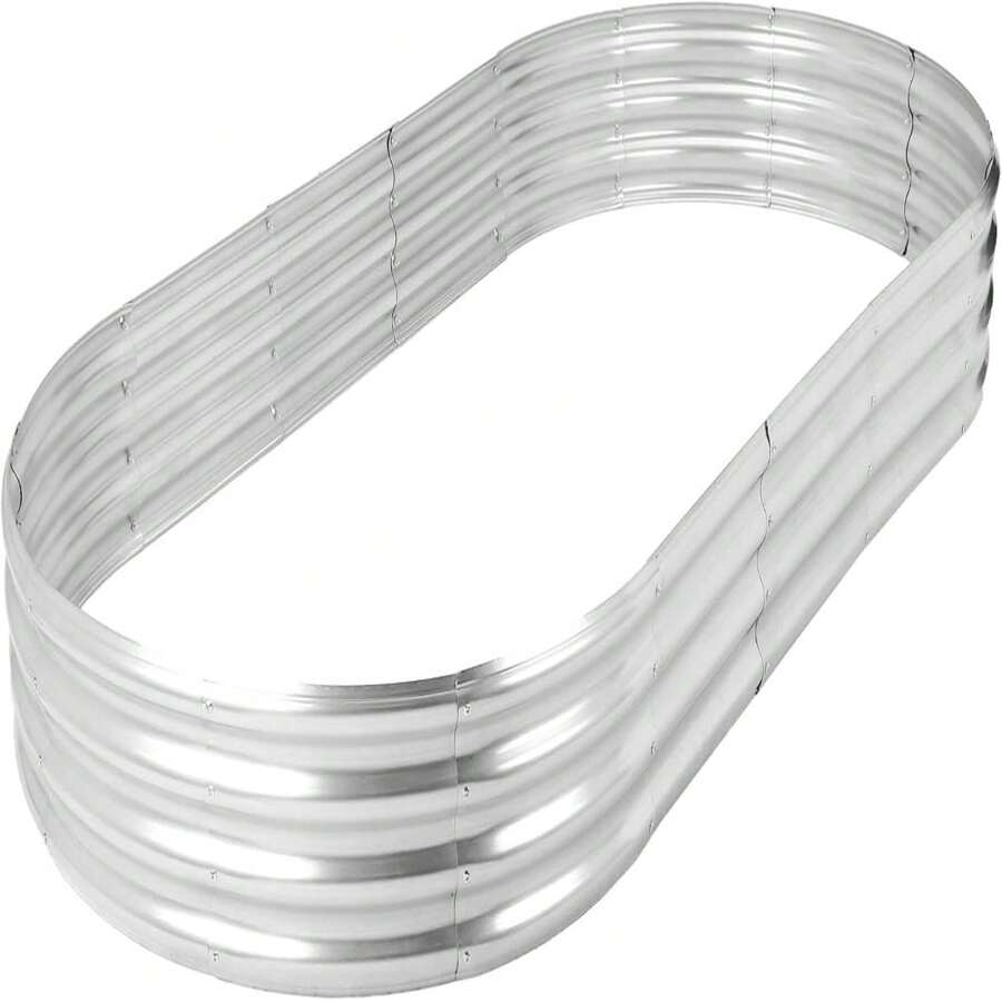 Raised Garden Bed 6x3x1ft Galvanized Planter Box With Safety Edging