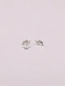 1 Cặp bông tai hình chú voi dễ thương bằng bạc Sterling 925 Platinum, thiết kế đa năng cho đi mua sắm, hẹn hò, đi nghỉ, dự tiệc - Bạc - Xem 7