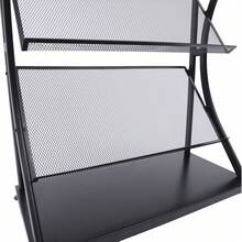 Floor-Standing Magazine Rack Information Rack Storage Rack Newspaper Rack Display Rack Manual Book Rack Single Page Simple Iron (Black) - Black - View 10