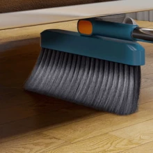 Long Handled Dustpan And Brush Set Strong Metal Handle Dust Pan & Broom Sweeper - Blue - View 9