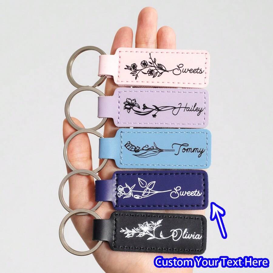 Móc khóa tùy chỉnh & Móc khóa da cá nhân hóa, Phụ kiện tùy chỉnh làm quà tặng cho người yêu, gia đình, bạn bè, trẻ em - Quà tặng sinh nhật & quà tặng ngày lễ - Nhiều màu - Xem 1