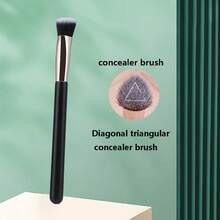1pc Black Triangle Concealer Brush, Suitable For Acne, Dark Circles, Highlighting And Detailing, Perfect Gift For Women, Moms, Wives, Sisters, Teens, Girlfriends, For Daily Facial Makeup Use - Black - View 4