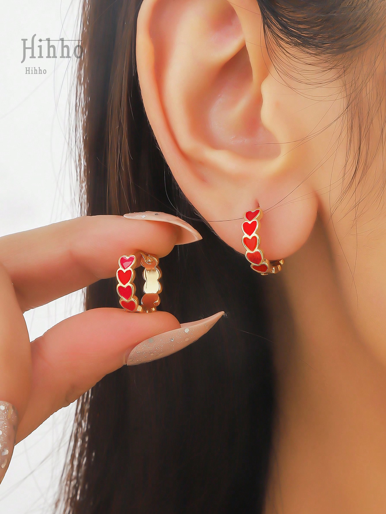 Hihho 1 Coppia Di Eleganti Orecchini A Cerchio Minimalisti A Forma Di Cuore In Smalto Rosso, Gioielli Personalizzati Come Regalo Per Ragazze, Per Feste Di San Valentino, Regali Per Mamma, Festa Della Mamma