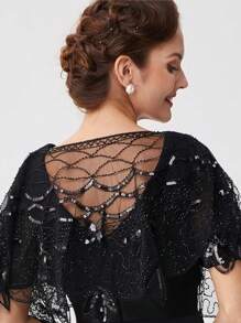 Elegante vintage sprankelende kraagstrik sjaal: glinsterende boho avondjurk accessoire voor vrouwen