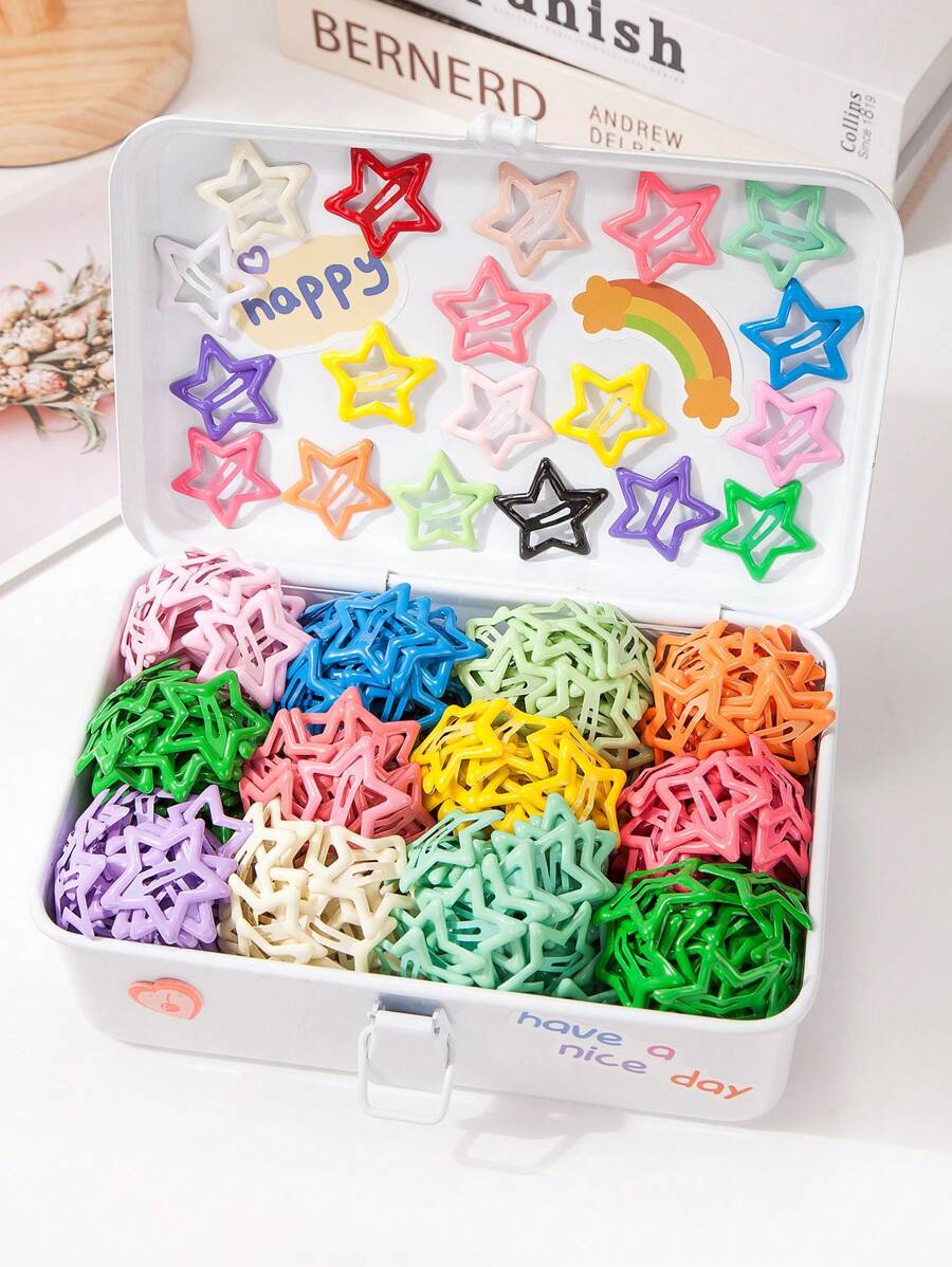 20pcs/30pcs Cute Pentagram Hair Clips For Girls, Princess Side Bangs Clips, BB Hair Accessories For Performance, Party And Daily Use (OPP Bag Package) - Multicolor - View 1