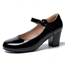 Mary Jane Shoes Women Chunky Heel Pumps Closed Round Toe Ankle Strap Block Heels Comfortable Work Wedding Dress Vintage 1920s Shoes