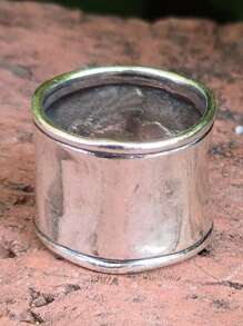 1 Stück Boho Stil vintage silberner grober Damenring, für den täglichen Gebrauch - Silber - Übersicht 2