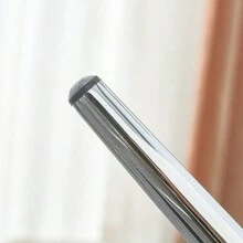 Table And Chair Set.Rectangular Dining Table With Tempered Glass Tabletop And Silver Plating Metal Legs.Paired With 6 Checkered Armless High Back White Chairs With Electroplated Metal Legs. - 白色+玻璃+金屬+6座如圖 - 查看 26