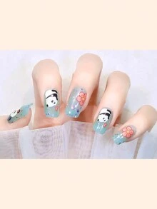 1张经典闪光渐变美甲贴纸，自粘式美甲装饰，适合家庭美甲沙龙DIY - 薄荷藍 - 查看 4