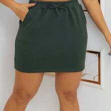 Super Women's Skirt Modern Design Total Versatility - 軍綠色 - 查看 2