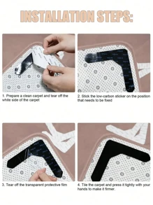 1/4/8 Pcs Carpet Grippers, Reusable Polyurethane Non-Slip Washable Carpet Tape, Prevent Carpet Slipping Or Curling At Corners, Suitable For Various Carpet Sizes, Great Gift For Mom Gifts Birthday Graduation