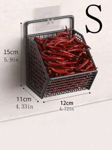 1 pièce Étagère murale multifonctionnelle à 1/2/3 compartiments, support en plastique résistant à l'eau pour épices de cuisine, condiments, pommes de terre, oignons, ail, piment, gingembre, ustensiles de cuisine, décoration de pièce, convient pour la cuisine, le restaurant, les fêtes, le camping, les rassemblements, cadeau pour les amis et la famille - Noir - Voir 6