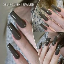 XEIJAYI 1pc 10Ml Long-Lasting Eggshell Glue Gel Nail Polish UV/LED Soak Off Gel Nail Polish For Nail Art DIY Salon Home Holiday Gift For Women - 巧克力棕 - 查看 3