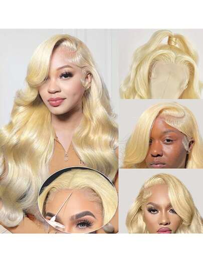 613 Blonde Wig Human Hair 13x4 Transparent Body Wave Lace Front Glueless Wigs Human Hair 150% Density 613 Frontal Human Hair Wig For Women