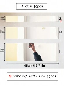 10 件镜线亚克力 3D 墙贴，大尺寸创意自粘适用于客厅、卧室、餐厅、书房家居墙壁装饰镜面墙壁房间装饰墙镜房间装饰浴室装饰客厅装饰