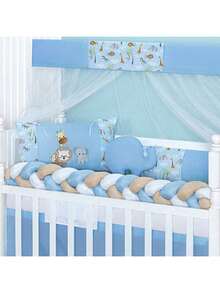 COMPLETE AMERICAN AND NATIONAL SLIM BABY CRIB KIT, FITS CRIB WITH MATTRESS UP TO 130CM X 70CM PROMOTION - 藍色動物 - 查看 3