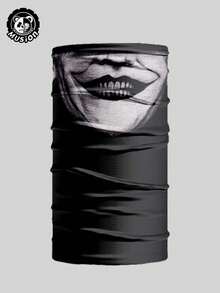 Musion 1 件装小丑幽灵骷髅面具透气面罩无缝拉法帽男士帽子恐怖头饰登山骑行围巾 - 彩色 - 查看 13