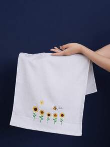 QIBHI 1 khăn tắm thêu họa tiết hoa hướng dương/cây cọ, mềm mại và thấm hút, lý tưởng cho gia đình, trang trí phòng tắm cho các cặp đôi, trở lại trường học cho tiệm làm đẹp, khăn tắm phòng tắm tại nhà cho tiệm làm đẹp, thể thao khách sạn, đồ dùng thiết yếu trong gia đình, khăn tắm, khăn tắm chăm sóc da - Nhiều màu - Xem 8