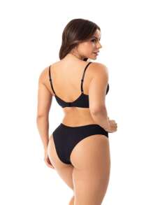 Kit 3 Lingerie Sets Bra With Ribbed Cups Panties Thong Sensual Comfortable Bra Lingerie SOFIA - Nhiều màu - Xem 10
