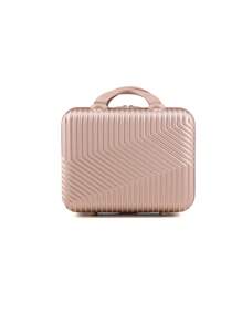 Travel Suitcase Kit 10 KG 8KG 4 Wheels 360 Degree Rotation Fiber + Toiletry Bag - 乾枯玫瑰色 - 查看 4
