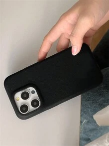 Apple Luxury Solid Color Lychee Leather Pattern TPU Soft Phone Case Compatible With IPhone 16 15 14 13 12 Pro Max 16 15 14 Plus 11 Shockproof Back Cover Funda