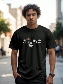 T-Shirt Cute Panda Bear Shirt Ref 2092 VEST NERD - Negro - Ver 3