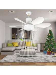 Ventilador Bocal E27 Para De Teto C Lâmpada Led Controle - Multicolorido - Visão 8