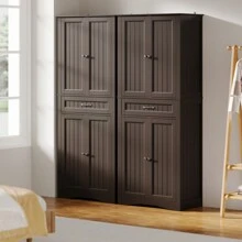 Lofka 71'' Kitchen Storage Cabinet ,  Freestanding Storage Cabinet With 4 Adjustable Shelves And Drawers, For Living Room, Dining Room,Coffee Bar, Bathroom, Brown - Nâu sẫm - Xem 9