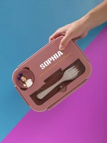 Customized Lunch Box, Can Print Your Photo And Name, Multifunctional Personalized Lunch Box, Leak-Proof Seal, High Efficiency Insulation, Ideal Gift For Family, Relatives, Lovers And Couples, Integrated Personalized Portable Picnic Lunch Box - Multicolor - View 12