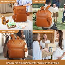 Faux Leather Diaper Bag Backpack With Changing Pad, Pacifier Case – Baby Bag For Girls Boys, 35L Large, Waterproof – Baby Shower And Valentine's Day Gifts For Mom Dad