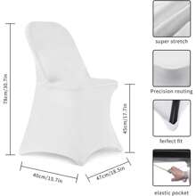 HAINARverS Stretch Spandex Folding Chair Covers 30PCS Universal Fitted Chair Cov - 白色 - 查看 5