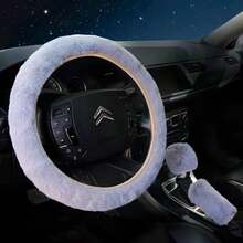 Furry Steering Wheel Cover Set Steering Covers With Winter Warmth, Stylish Design, And Furry Texture,Bag,Organizer,Storage - Multicolor - View 14