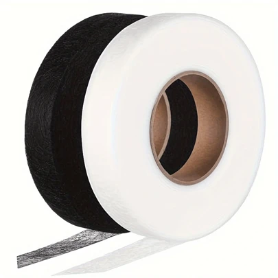 2 Rolls Adhesive Lining Curtain, Clothing Hem Tape, Fabric Glue, No-Sew Tape, Heat Activated Adhesive, Curtain Tape, Dress, Double-Sided Tape, Edging Tape For Sewing Skirts, Fabric, Crafts, Sewing Accessories