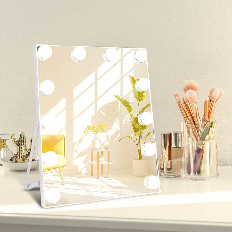 Vanity Mirror With Lights 12 Bulbs Makeup Mirror With USB Charging