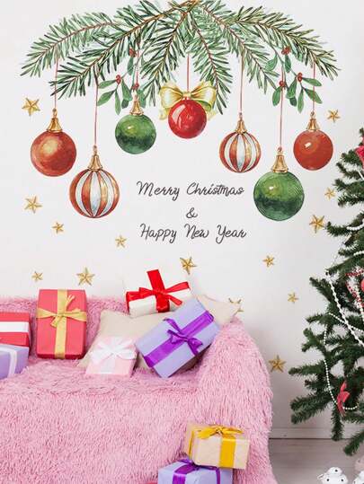 1pc Decoration Sticker Wall Sticker, Ball Star Pattern Self-Adhesive Sticker, Waterproof And Removable PVC Living Room, Bedroom, Bathroom Decoration Wall Sticker,Stickers,Wall Decal, Vinyl Decal For Home Decorations,Spring Decoration Items Refresh Your Home,Rama Decoration Stickers