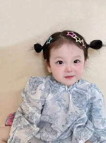 20pcs/30pcs Cute Pentagram Hair Clips For Girls, Princess Side Bangs Clips, BB Hair Accessories For Performance, Party And Daily Use (OPP Bag Package)