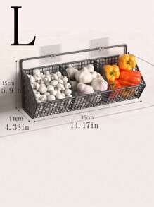 1 pièce Étagère murale multifonctionnelle à 1/2/3 compartiments, support en plastique résistant à l'eau pour épices de cuisine, condiments, pommes de terre, oignons, ail, piment, gingembre, ustensiles de cuisine, décoration de pièce, convient pour la cuisine, le restaurant, les fêtes, le camping, les rassemblements, cadeau pour les amis et la famille - Noir - Voir 4