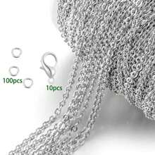 5m/1m 散装不锈钢链，适用于银色/玫瑰金 O 型项链链环，1mm/1.5mm/2mm/2.5mm DIY 珠宝制作材料