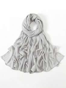 1 件女士头巾纯色宽边轻质透气头巾围巾，适合所有季节头巾，适合阿巴亚面纱服装 - 純色 - 查看 25