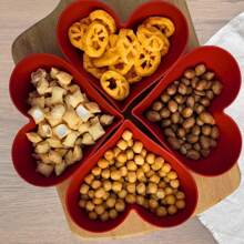 Kit 12 Heart Jar Snack Bowl Plastic Dessert Parties Birthdays Ice Cream Bowl Bowl - Đỏ - Xem 1